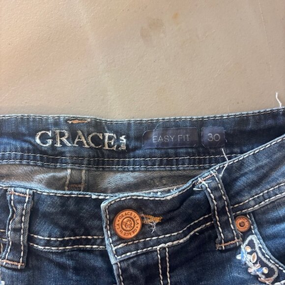 Grace Easy Fit Embellished Jeans - Size 30 - Picture 8 of 9